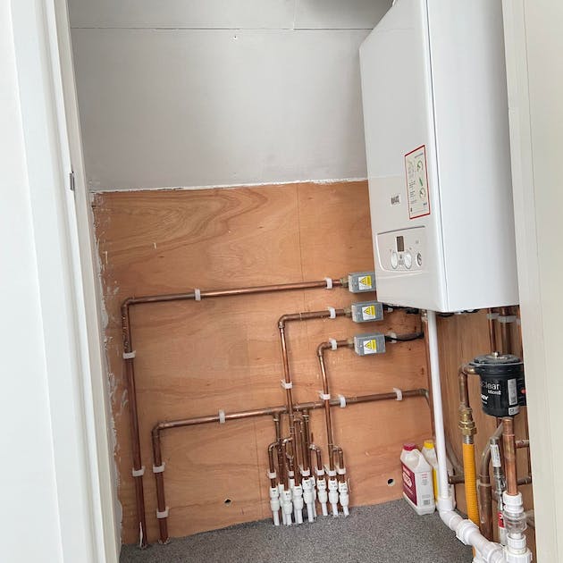 boiler installation at a new build in St margaret's